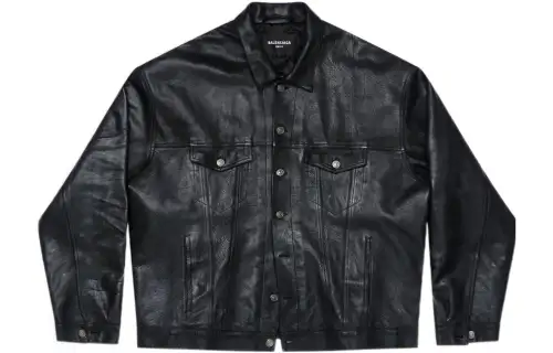 Balenciaga Mens Denim Style Leather Jacket