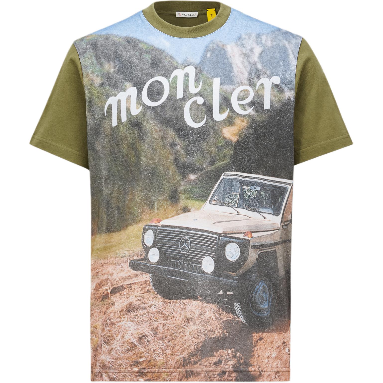 Мужская футболка MONCLER (оливковая)