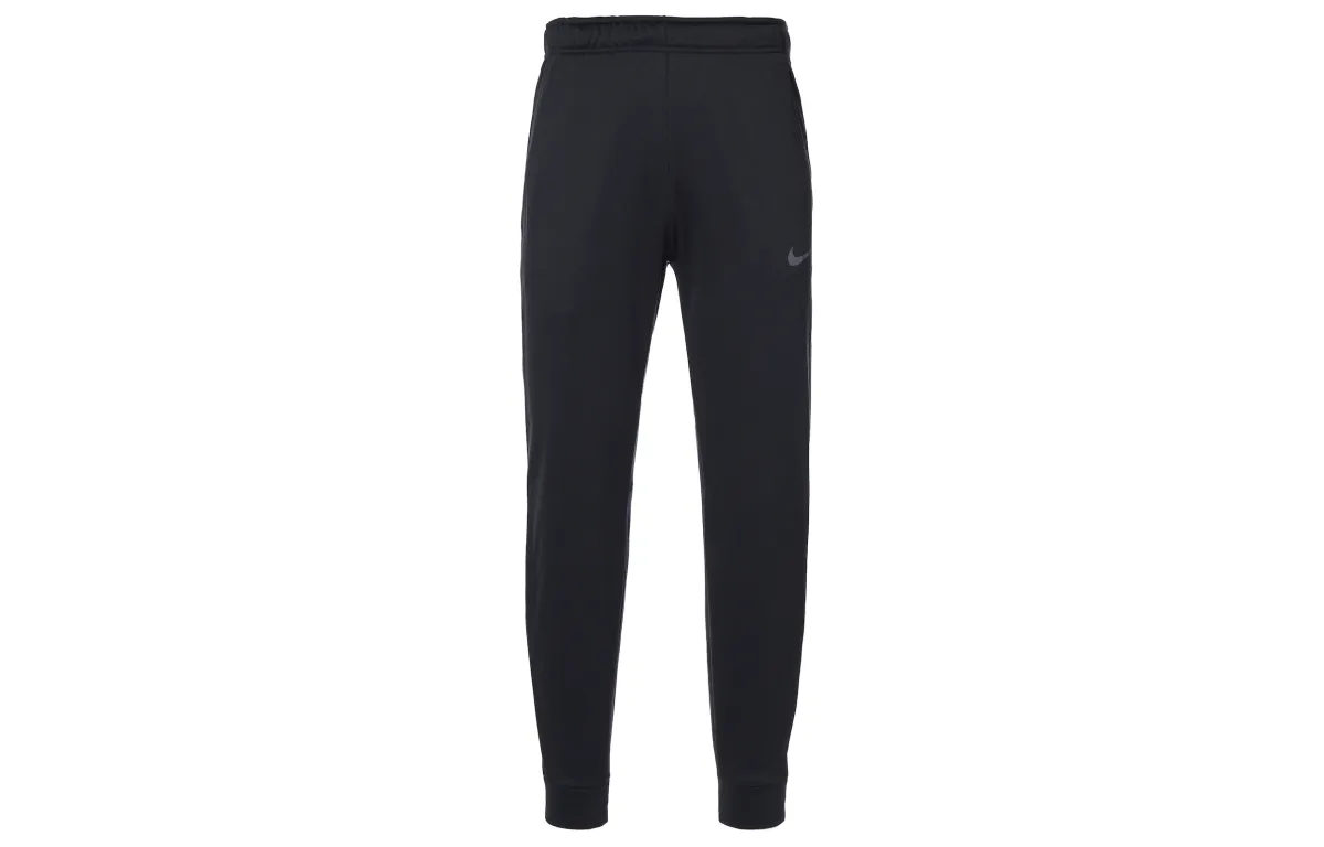 Nike Thermatapered Fleece Lined Training Tight Fit Quick Dry Long Style Knitted Sweatpants Men's Black