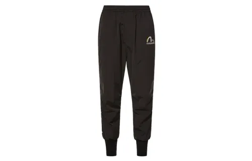 EVISU Knitted Sweatpants Men's Black Moderate Cuffed Pants