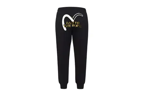 EVISU Cuffed Pants Casual Pants Men's Black