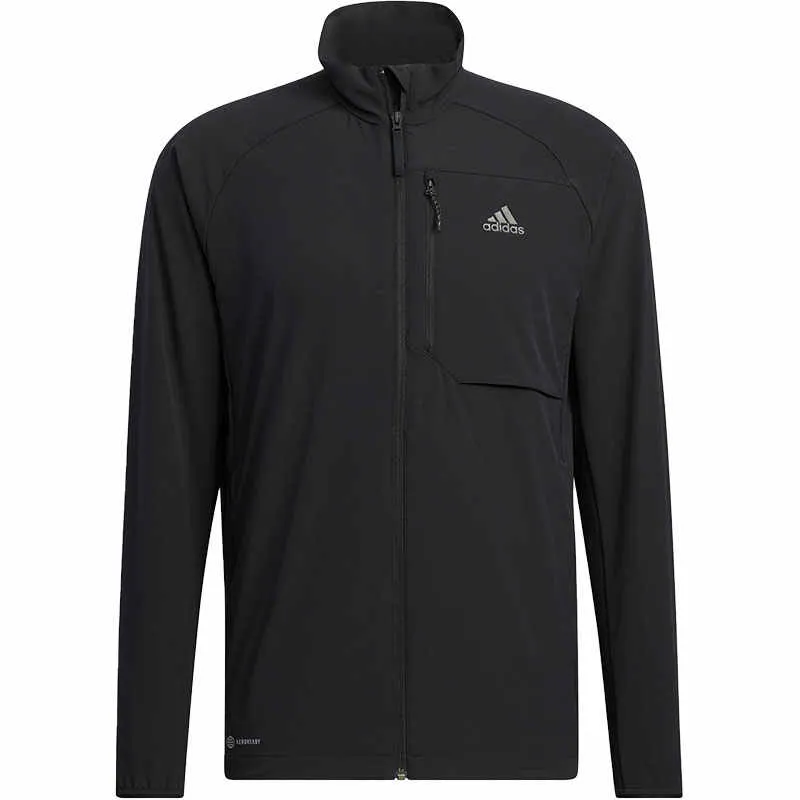 Adidas Jackets Men's Black Stand Collar Moderate Straight Fit