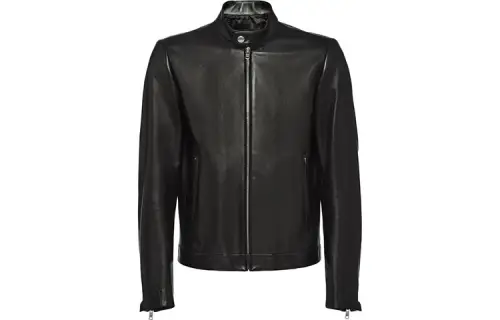 PRADA FW21 Leather Jacket Men's Black