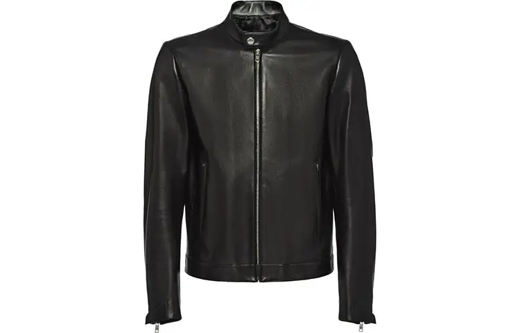 PRADA FW21 Leather Jacket Men's Black