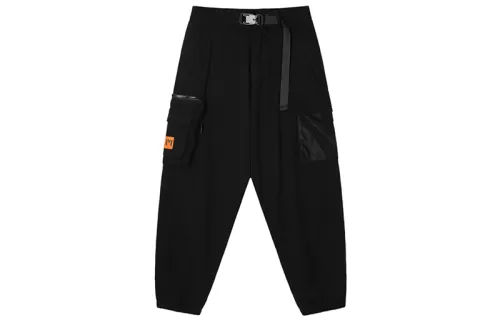 MIND ERROR Cuffed Pants Casual Pants Unisex Black