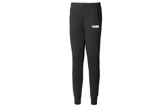 PUMA ESSENTIALS Knitted Sweatpants Men's Black Moderate Cuffed Pants