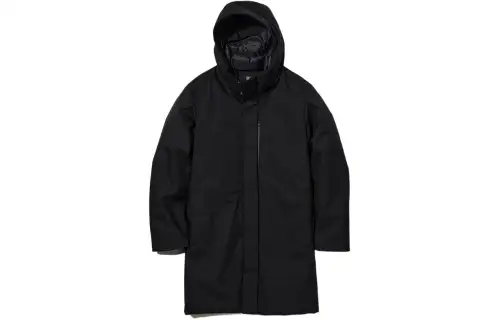 UNIQLO Down Jackets Men's Black Hooded Moderate Other