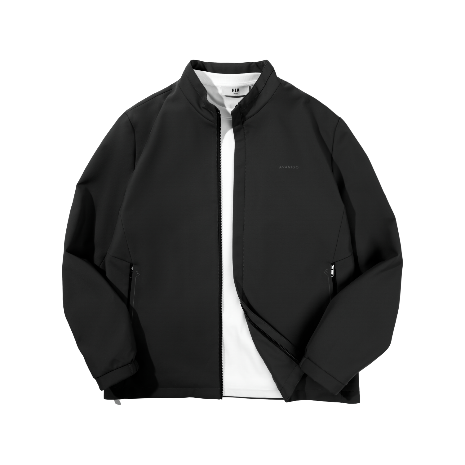 Heilan House HLA Light Business Classic Series Autumn Gift Love in Details Stand-up Collar Windproof, Wrinkle Resistant and Easy to Care Casual and Comfortable Milk Silk Smooth Wear-Resistant Simple Letter Print Executive Business Trip Interview Commuting Detroit Jacket Men's Style