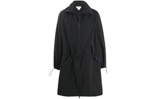 Bottega Veneta Parka Coats Men's Black Hooded Moderate