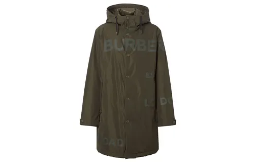 Burberry Solid Color Puffer Jacket Men's Green