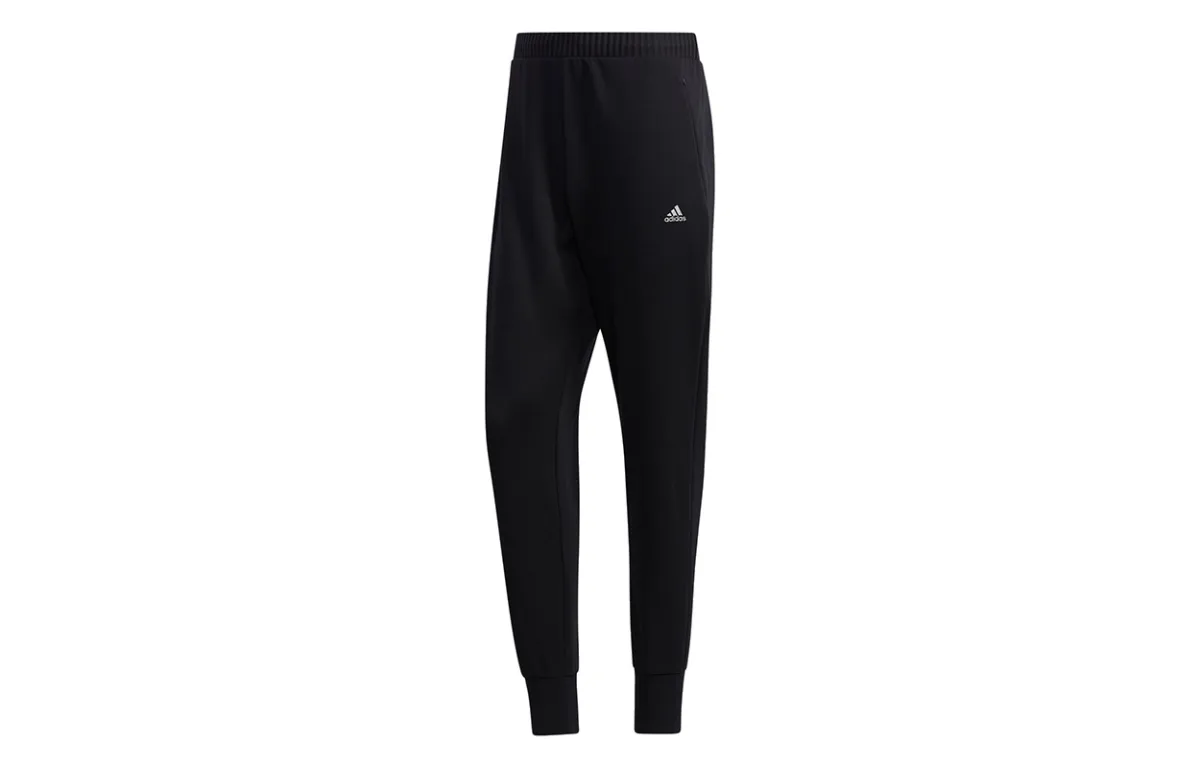 Adidas Knitted Sweatpants Men's Black Moderate Cuffed Pants