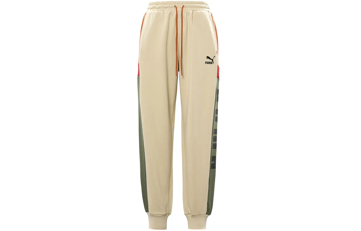PUMA Knitted Sweatpants Men's Gray Khaki Color