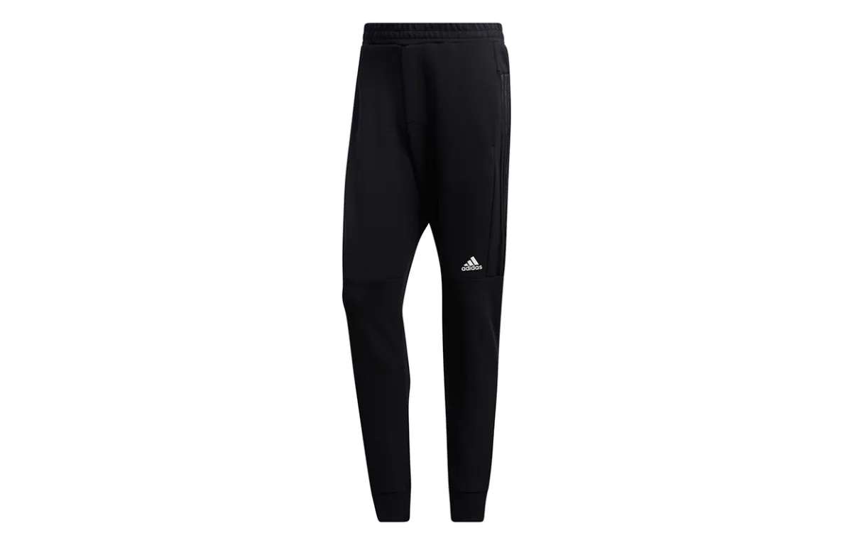 Adidas Knitted Sweatpants Men's Black Moderate Straight Fit Pants