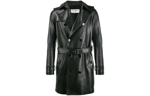 SAINT LAURENT Leather Trench Coat