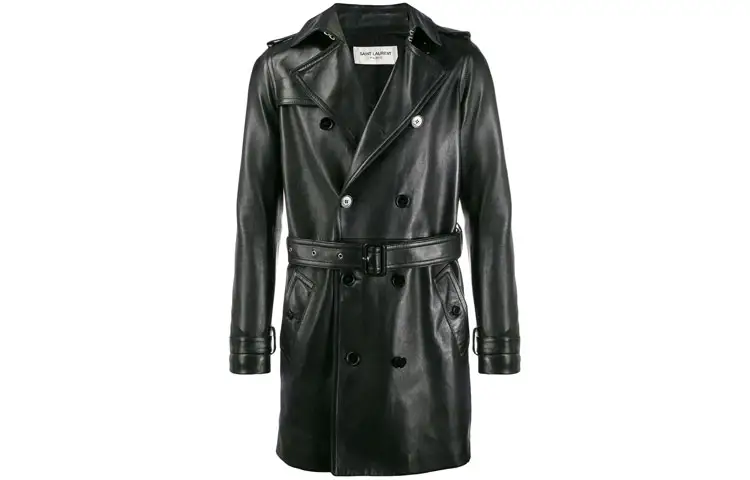 SAINT LAURENT Leather Trench Coat