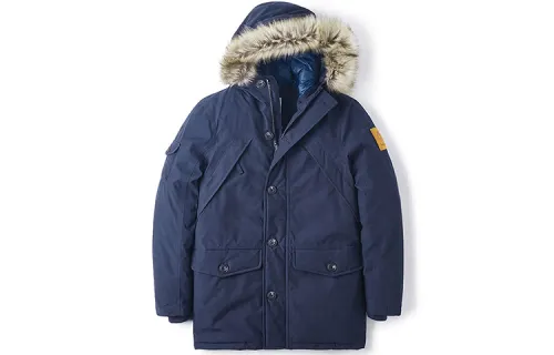 Timberland Parka Coats Men's Blue Hooded Moderate