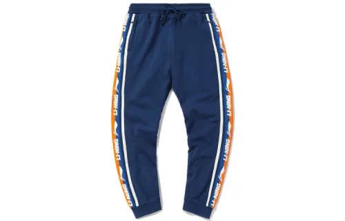 Li Ning Sports Fashion Collection Knitted Sweatpants Men's Navy Moderate Sweatpants