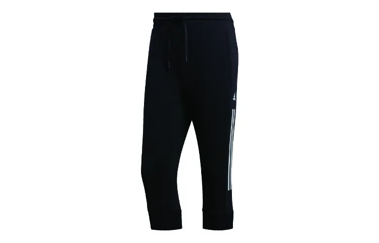 Adidas Knitted Sweatpants Men's Black Moderate Straight Fit Pants
