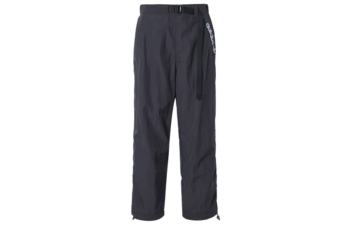 Adidas Originals Knitted Sweatpants Men's Black Moderate Straight Fit Pants