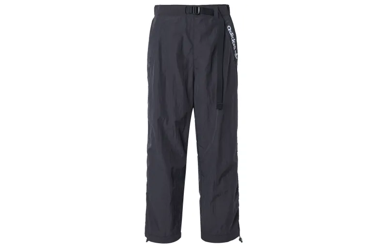 Adidas Originals Knitted Sweatpants Men's Black Moderate Straight Fit Pants