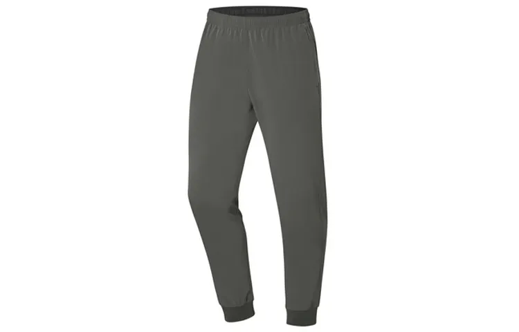 Li Ning Knitted Sweatpants Men's Army Green Moderate Cuffed Pants
