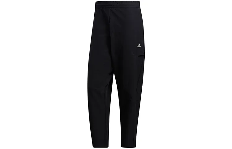 Adidas Knitted Sweatpants Men's Black Moderate Straight Fit Pants