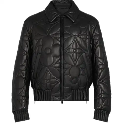 LOUIS VUITTON FW21 Leather Jacket Men's Black