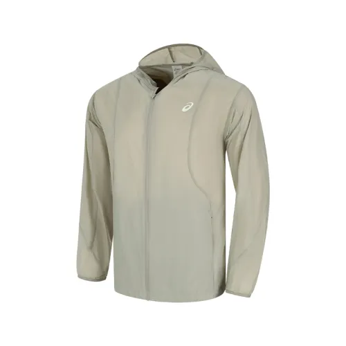 ASICS Jackets Men's Gray Hooded Thin Other