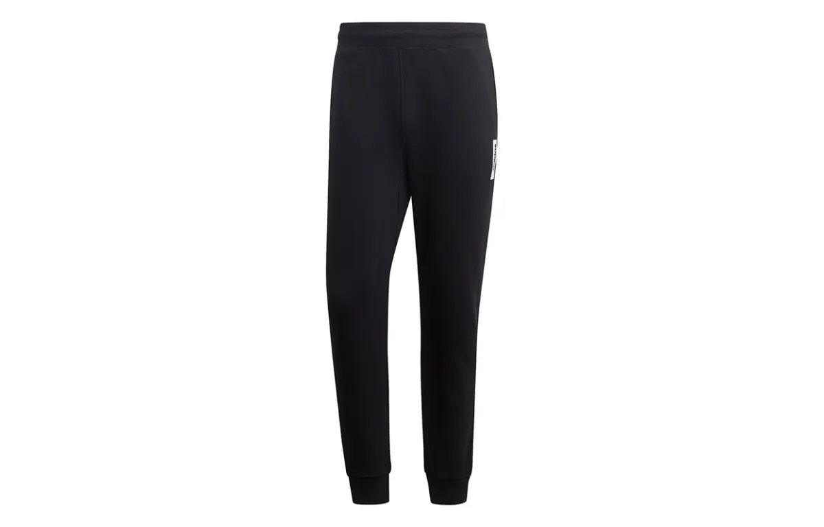 Adidas Knitted Sweatpants Men's Black Moderate Cuffed Pants