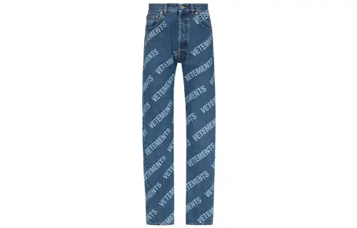 Vetements Jeans Men's Blue Moderate Straight Fit Pants