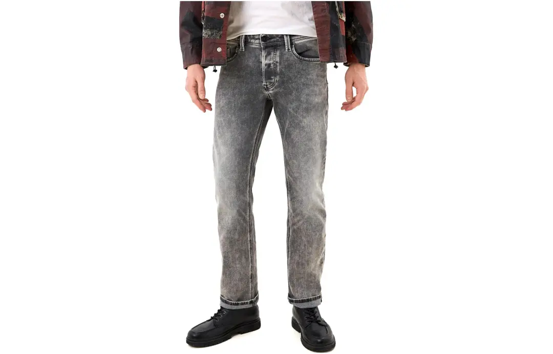DIESEL Jeans Men's Gray Moderate Straight Fit Pants