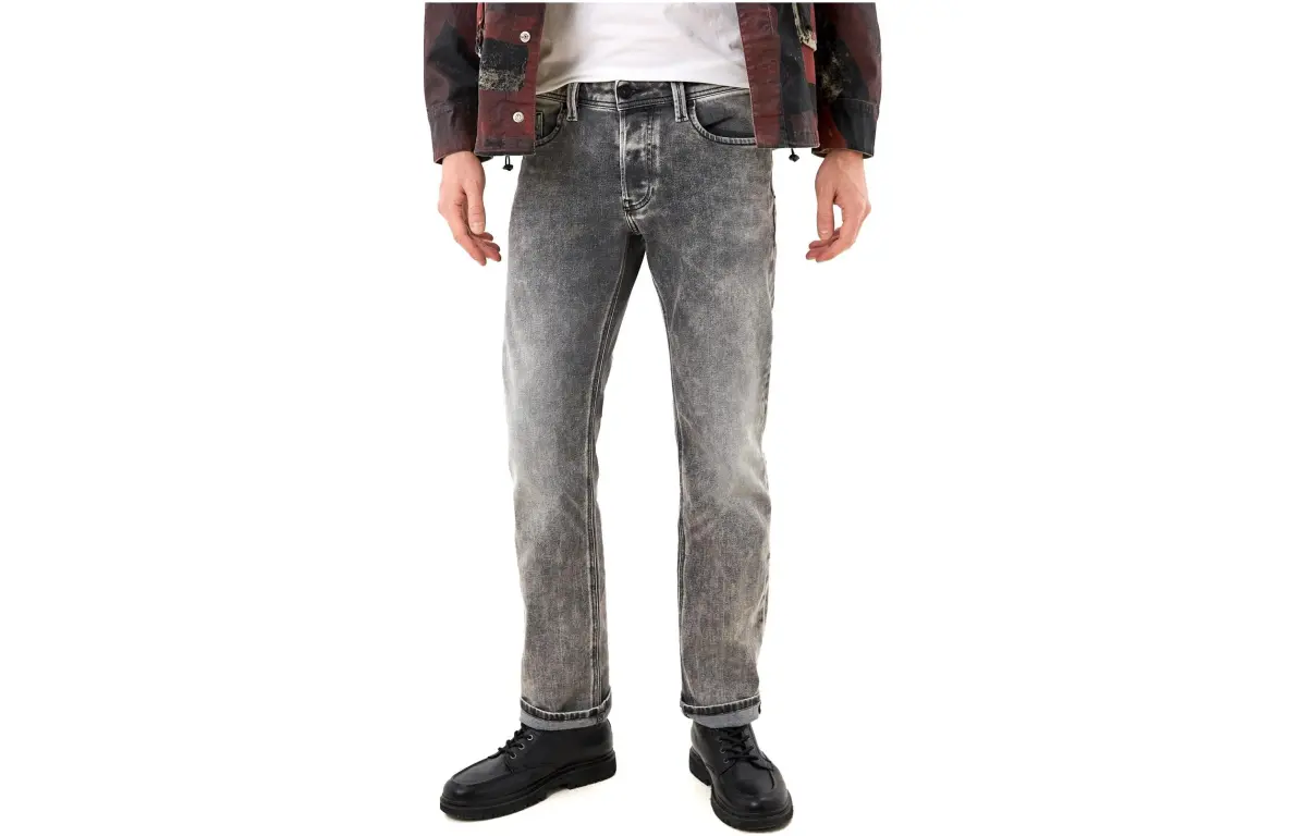 DIESEL Jeans Men's Gray Moderate Straight Fit Pants