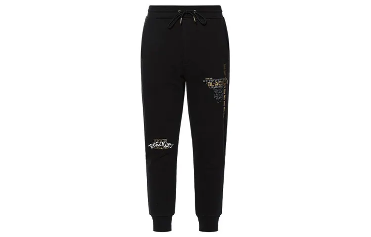 EVISU Cuffed Pants Casual Pants Men's Black