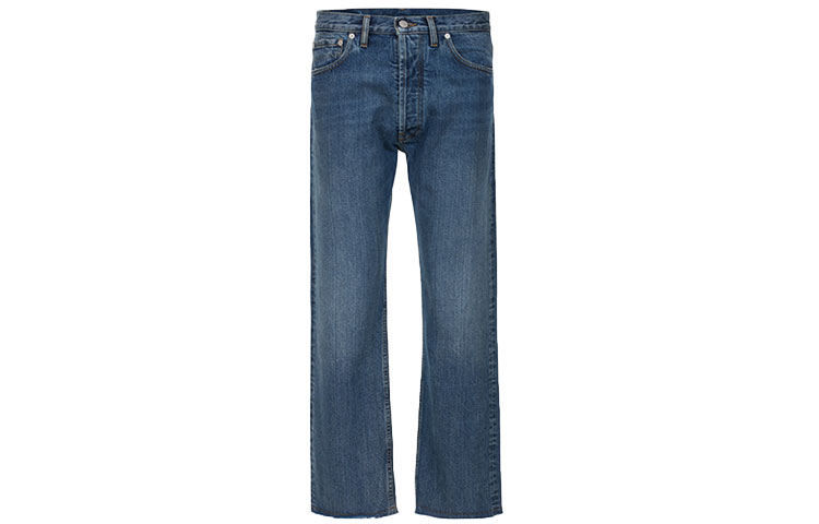 Maison Margiela Jeans Men's Blue Moderate Wide Leg Pants