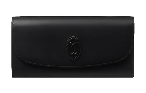 CARTIER Calfskin Wallet Card Holder, Wallet Women's Black