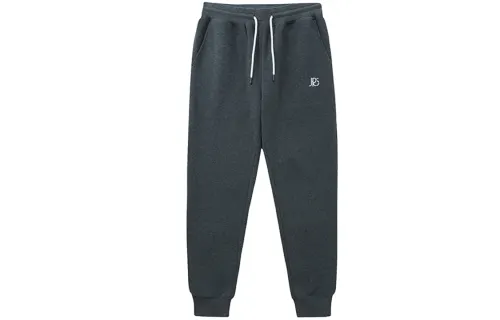JRs Casual Thickened And Fleece Lined Lace Up Elastic Cuff Sweatpants Knitted Sweatpants Unisex