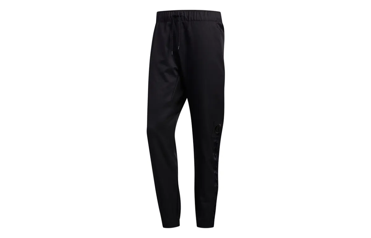 Adidas Knitted Sweatpants Men's Black Moderate Cuffed Pants