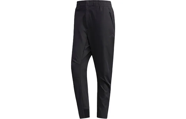 Adidas Knitted Sweatpants Men's Black Moderate Straight Fit Pants