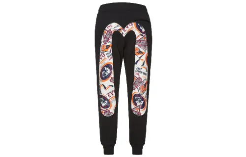 EVISU Straight Sports Pants Men's Black