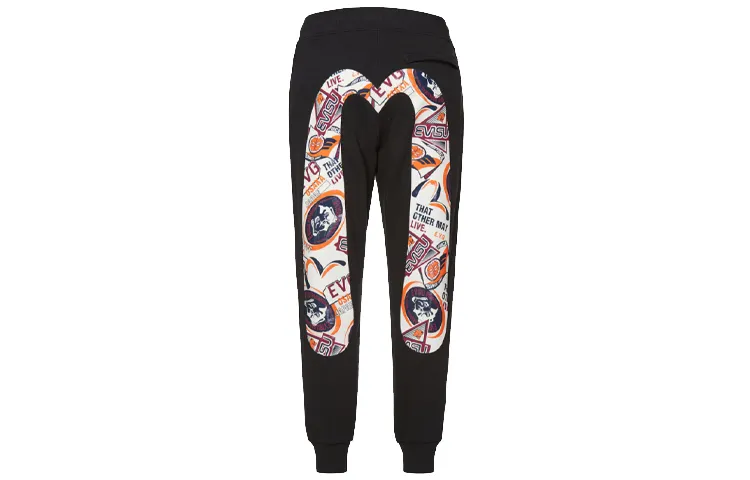 EVISU Straight Sports Pants Men's Black