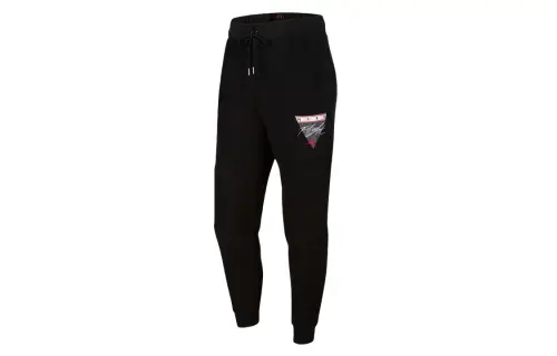 Jordan Knitted Sweatpants Men's Black Thin Straight Fit Pants