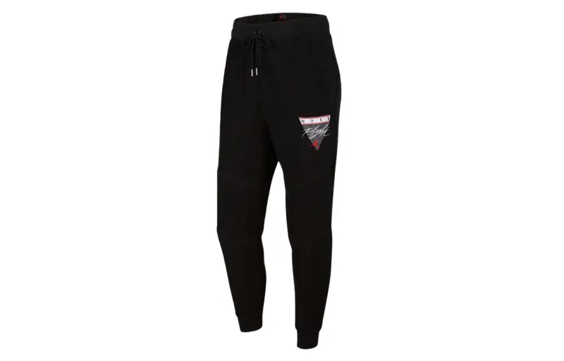 Jordan Knitted Sweatpants Men's Black Thin Straight Fit Pants