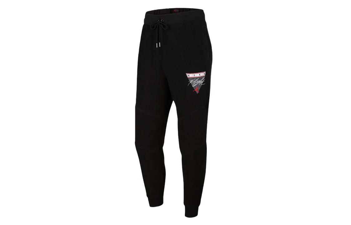 Jordan Knitted Sweatpants Men's Black Thin Straight Fit Pants