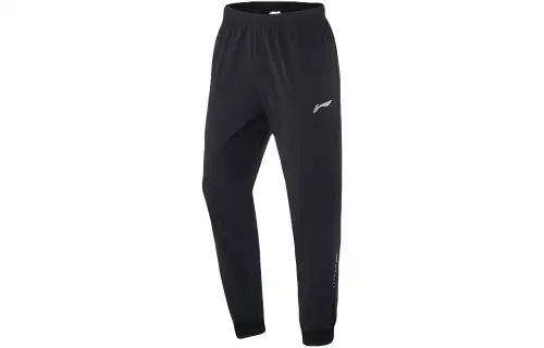 Li Ning Running Collection Knitted Sweatpants Men's Black Moderate Straight Fit Pants