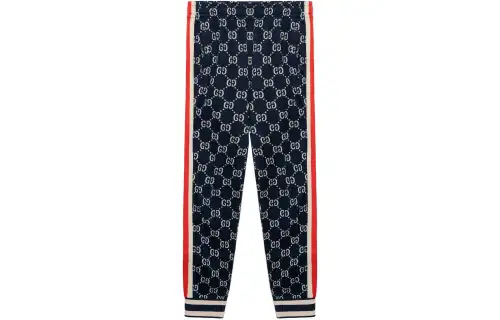 GUCCI GG Men Jacquard Jogging Pant Blue/Ivory