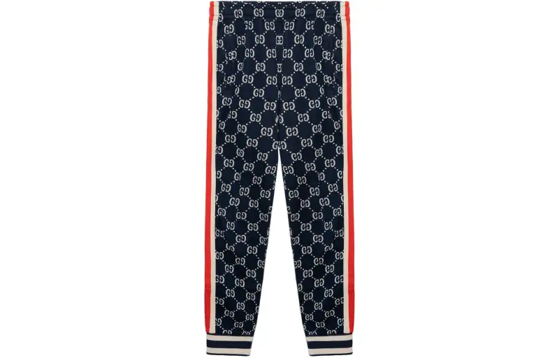 GUCCI GG Men Jacquard Jogging Pant Blue/Ivory