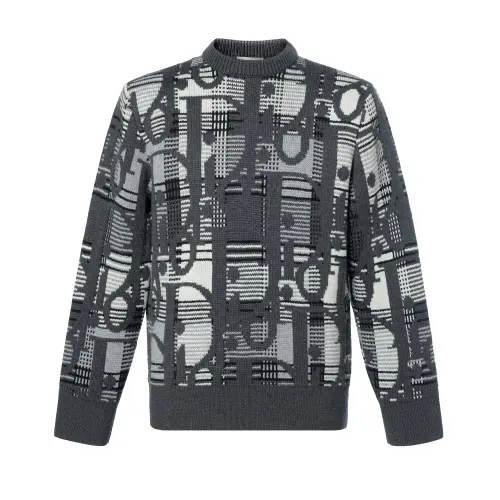 DIOR Quarterly New Products Sweaters Men's Gray Crew Neck Moderate Other