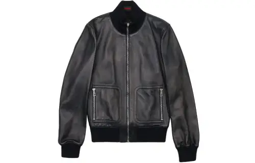 GUCCI Leather Jacket Men's Black