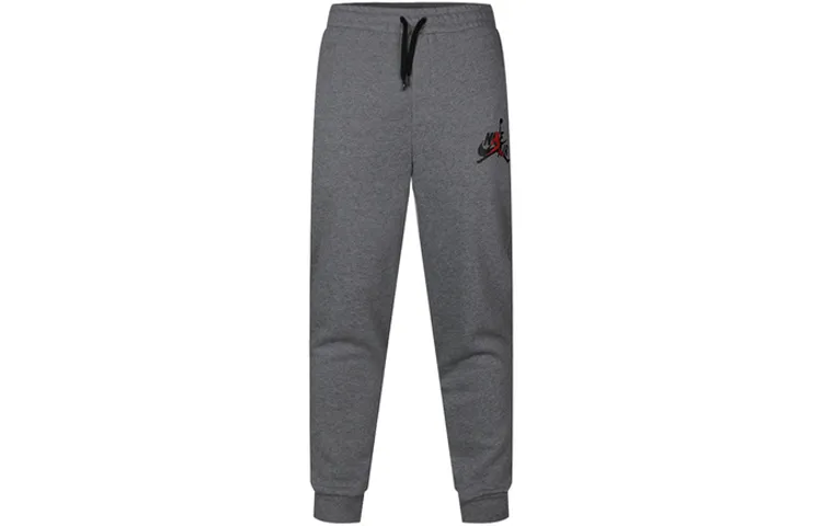Jordan Knitted Sweatpants Men's Gray Moderate Cuffed Pants