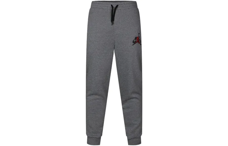 Jordan Knitted Sweatpants Men's Gray Moderate Cuffed Pants